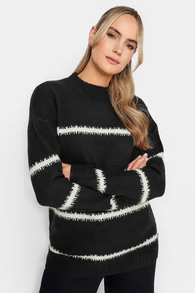 image of Long Tall Sally Tall Stripe Jumper Black