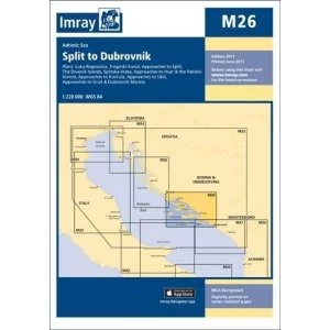 Image of Imray Chart M26 Split to Dubrovnik Sheet map, folded 2017