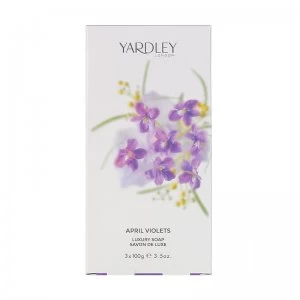 image of Yardley April Violets Soap Trio 300g