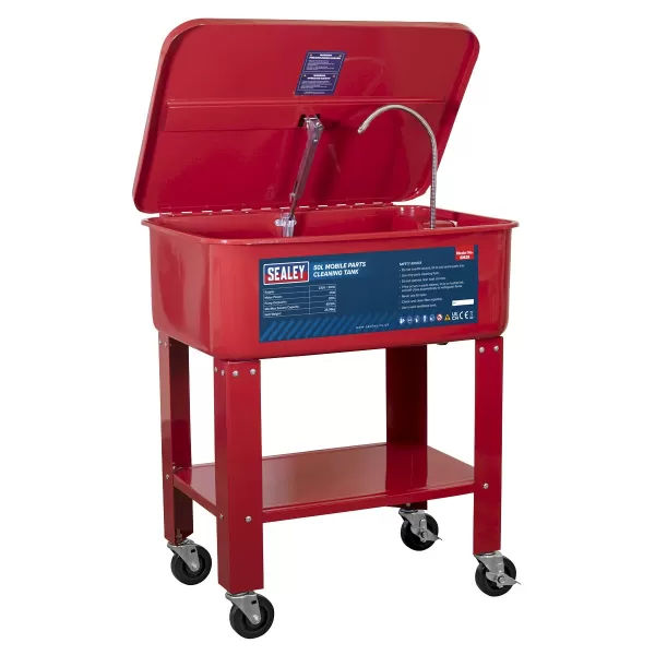 Image of Genuine SEALEY SM28 Mobile Parts Cleaning Tank 50ltr