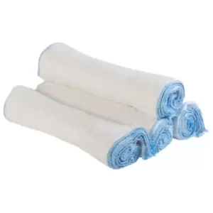 Image of Bleached Dish Cloth (Pack of 10) (10in) (White/Blue) - White/Blue