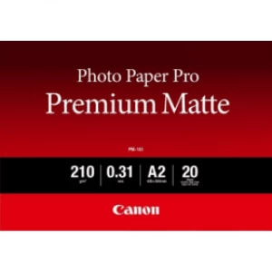 image of Canon 8657B017 A2 White Matte Photo Paper 210g 20 Sheets