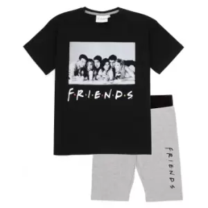 Image of Friends Girls Cycling Short Pyjama Set (11-12 Years) (Black/Grey)