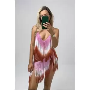 Image of I Saw It First Orange Ombre Tassel Tie Side Beach Skirt - Orange