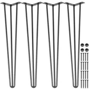 Image of VEVOR Hairpin Table Legs Black Set of 4 Desk Legs Each 220lbs Capacity Hairpin Desk Legs 3 Rods for Bench Desk Dining End Table Chairs Carbon Steel DI