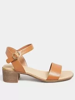 Image of Yours Extra Wide Fit Block Heel Casual Sandal - Tan, Natural, Size 5Eee, Women