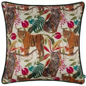 Image of Kali Jungle Tigers Cushion Ivory, Ivory / 43 x 43cm / Polyester Filled