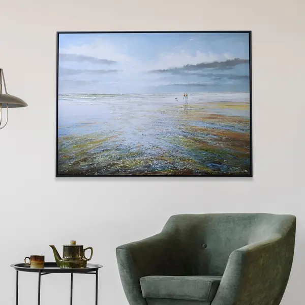 Image of The Art Group Premium Edit A Bright Day Framed Canvas Blue
