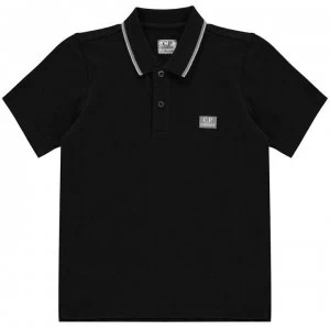 Image of CP COMPANY Junior Boys Logo Polo Shirt - Black 999