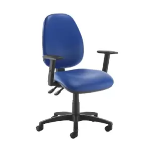 Image of Dams MTO Jota High Back Operator Chair with Adjustable Arms - Nero Black Vinyl