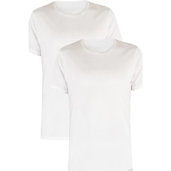 Image of Calvin Klein Jeans 2 Pack Cotton T-Shirts mens T shirt in White - Sizes UK S,UK M,UK L,UK XL
