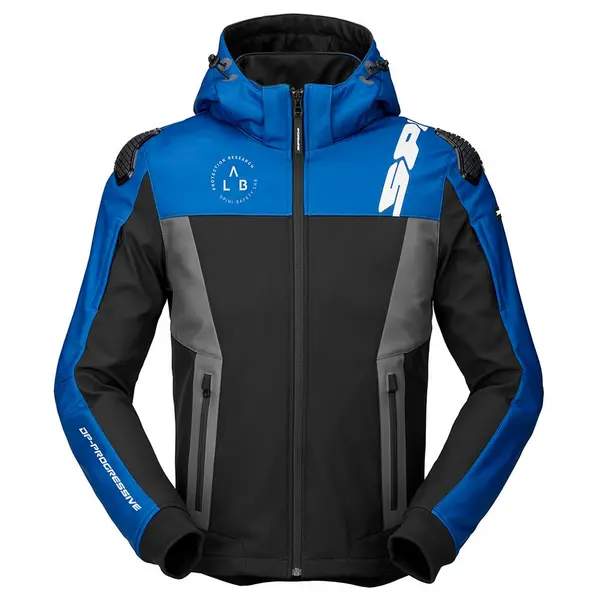 Image of Spidi Hoodie Warrior Blue Black Grey Size XL