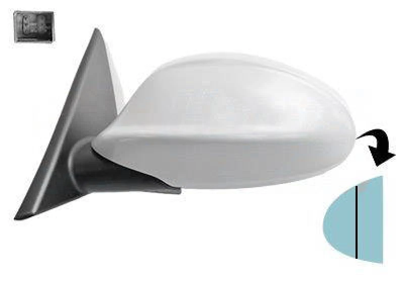 Image of VAN WEZEL 0657807 Wing mirror * HAGUS * Left, Heatable, primed Outside Mirror (50)