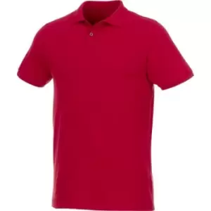 Image of Elevate Mens Beryl Short Sleeve Organic Polo Shirt (L) (Red)