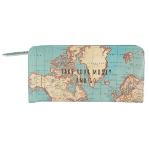 Image of Sass & Belle Vintage Map Take Your Money & Go Wallet
