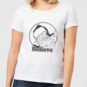 Image of Believe Grey Womens T-Shirt - White - 3XL
