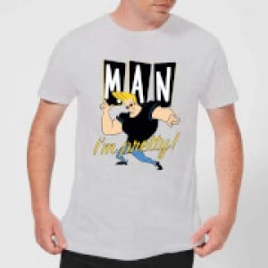 image of Johnny Bravo Man I'm Pretty Mens T-Shirt - Grey - 3XL