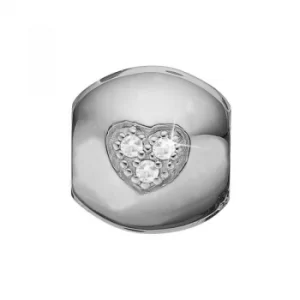 Image of Ladies Christina Sterling Silver Topaz Heart Dream Bead Charm