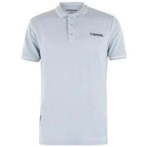 image of Lambretta Twin Tip Panel Polo Shirt - Celestrial Blue