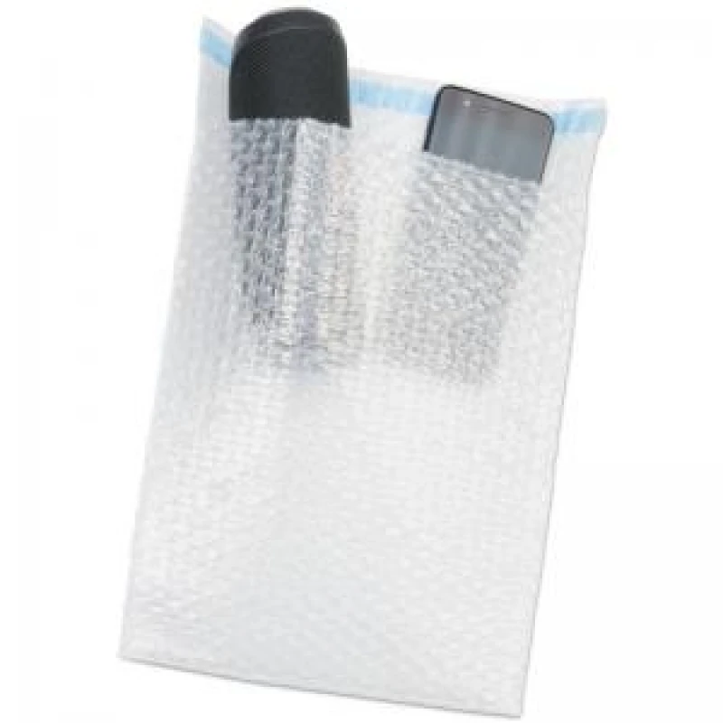 Image of Value Polyethylene Antistatic Bubble Pouch Flat Bags Size 2 Clear (500 Pack) BB2