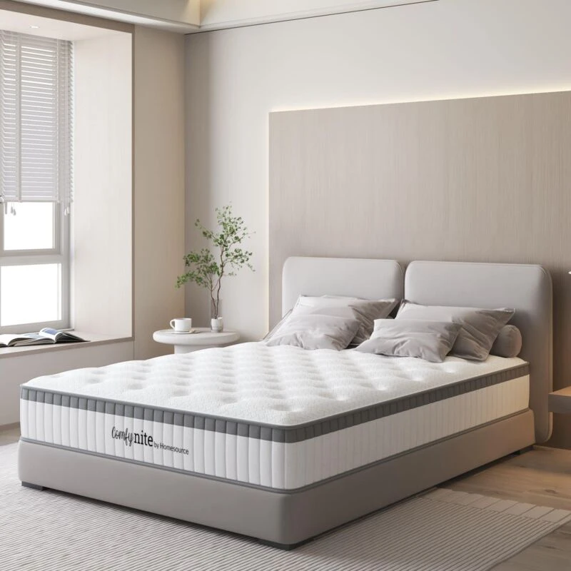 Image of HOME SOURCE Pocket Sprung Quilted Mattress 4ft Small Double Medium Firmness 24cm Flat Pack MATVEG4FT