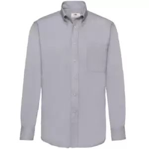 Image of Fruit Of The Loom Mens Long Sleeve Oxford Shirt (2XL) (Oxford Grey)