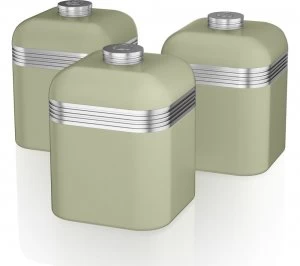 Image of Swan Retro SWKA1020GN 1-litre Canisters Pack of 3