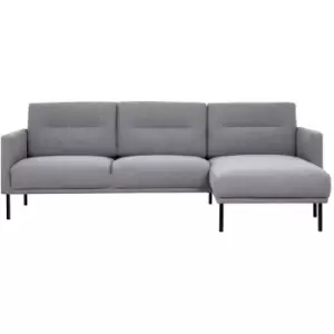 image of Larvik Chaiselongue Sofa (RH) - Grey, Black Legs - Soul Grey, Black Legs