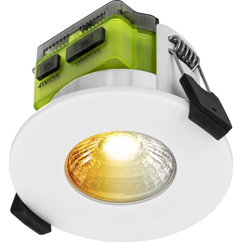 Image of Luceco Ftype Mk2 Power & Colour Change Fire Rated Flat Downlight 750Lm, White FTF6WCCT-01