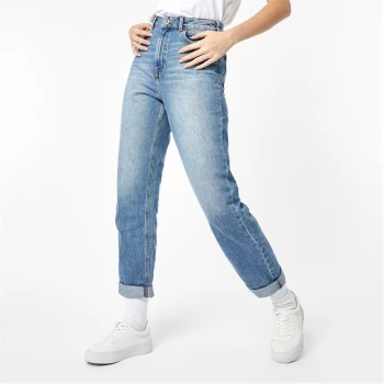 image of Jack Wills Maddison Mid Rise Straight Jeans - Mid Indigo