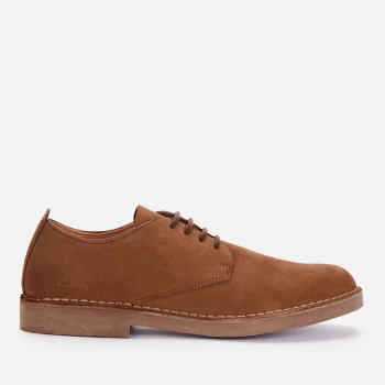 Image of Clarks Mens Desert London 2 Suede Derby Shoes - Brown - UK 10