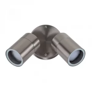 image of Barrow Twin IP44 Adjustable Wall Light in Brushed Chrome