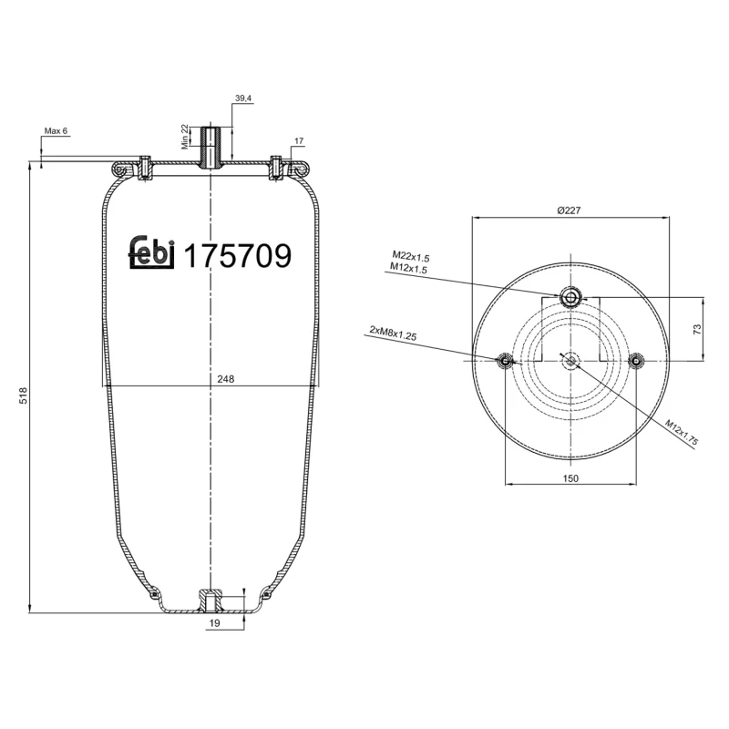 Image of FEBI BILSTEIN 175709 Boot, air suspension Boot,air suspension (324)