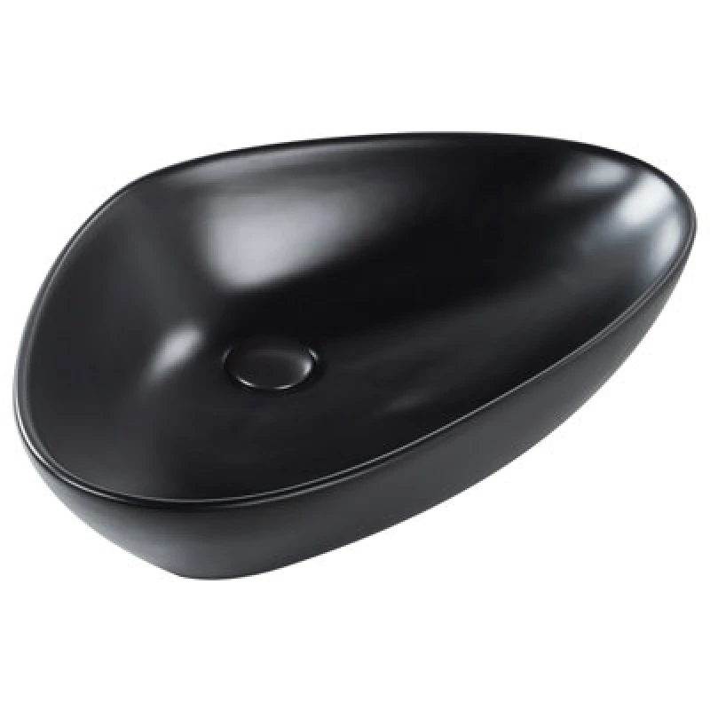 Image of Beliani Countertop Basin Tirig 600 X 390 mm Ceramic Black