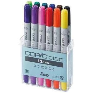 Image of Copic Ciao Basic Colour Marker Pen Set Set of 12