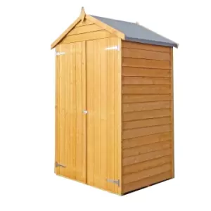 image of Other Shire 4 x 3ft Overlap Wooden Shed with Shelves - Garden & Outdoor