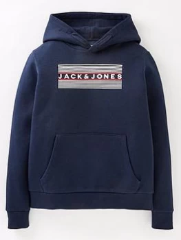 image of Jack & Jones Junior Boys Corp Logo Hoodie - Navy Blazer, Size 10 Years