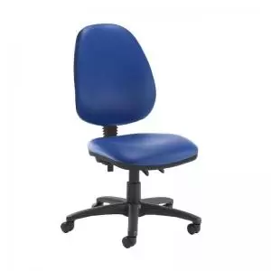 Image of Jota high back PCB operator chair with no arms - Ocean Blue vinyl