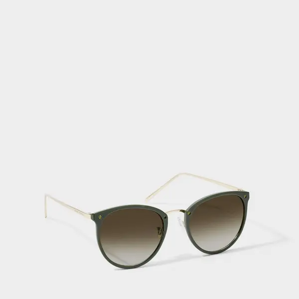 image of Katie Loxton Santorini Sunglasses in Khaki KLSG033 Size: Women&gt;