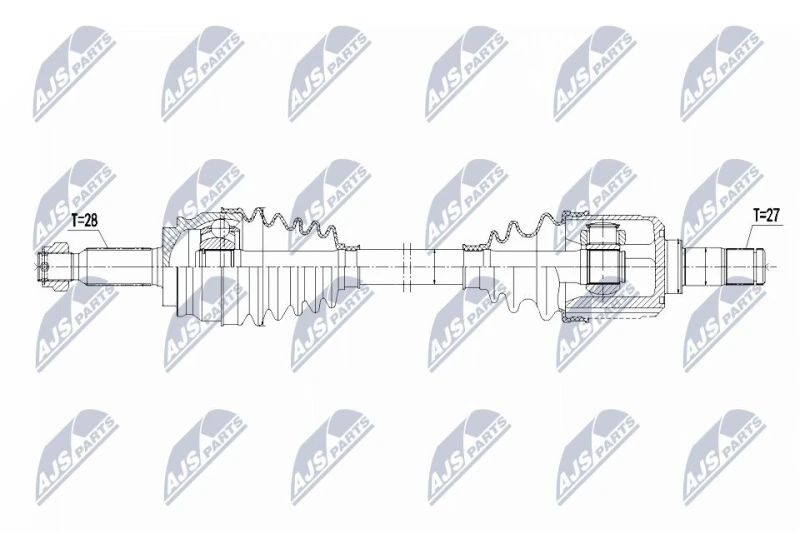 Image of NTY NPW-MS-090 Drive shaft Automatic Transmission, Front Axle Left Drive Shaft (13)