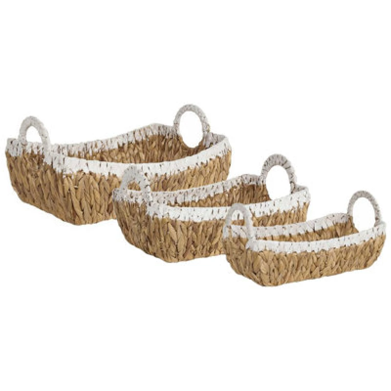 Image of Beliani Set Of 3 Baskets Campha Wicker Natural