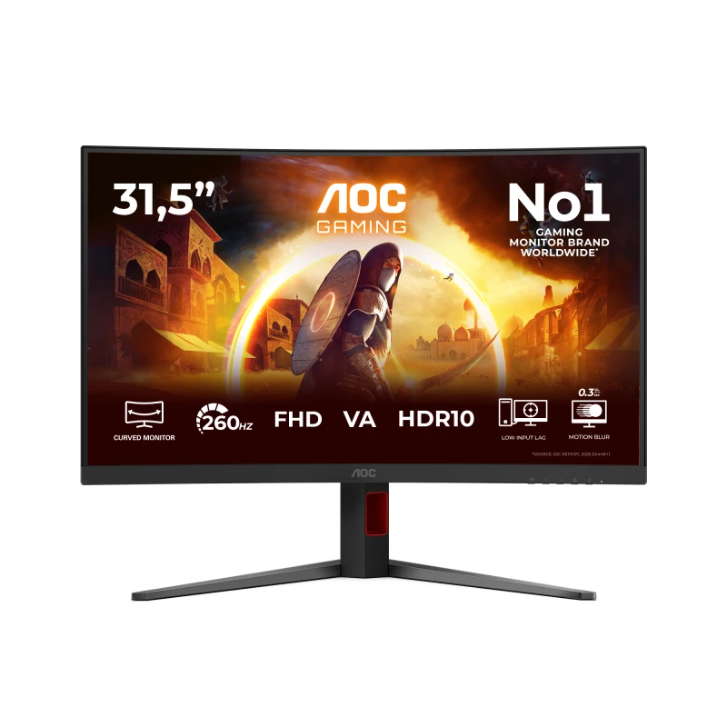 Image of AOC C32G4Z 31.5" Full HD VA 260Hz 0.3ms Height Adjustable Curved Gaming Monitor with Speakers C32G4Z