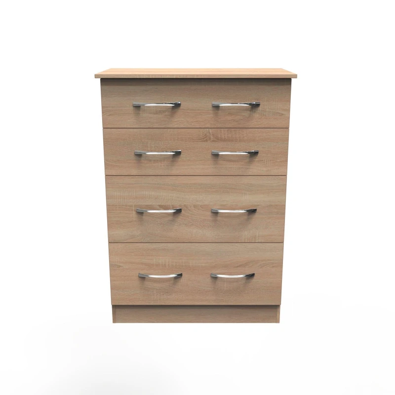 Image of Heddon 4 Drawer Deep Chest In Bardolino Oak (Ready Assembled)