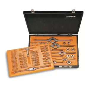 image of Beta Tools 447/C70 70pc HSS Metric Tap & Die Set + Accessories 004470065