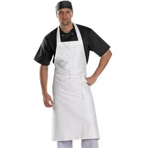 image of Click Workwear Chefs Bib Apron White 34x40in Ref CCCBAW34X40 Pack of