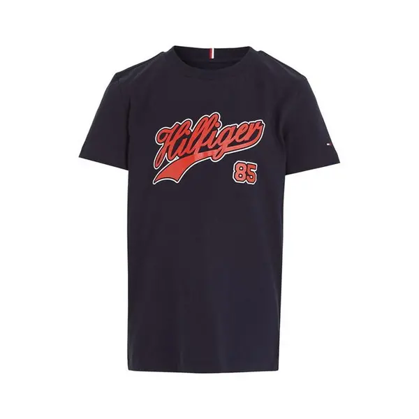 Image of Tommy Hilfiger Script Logo T-Shirt Juniors 4Y Blue 62880918135