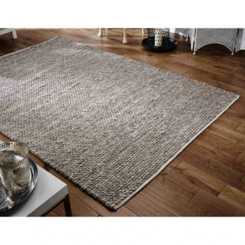 Image of Melrose Hand Woven Taupe Sahara Wool Small Indoor Area Rug 080/150Cm