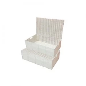 image of ARPAN Storage Chest Plastic White 60 x 40 x 20cm Set of 2