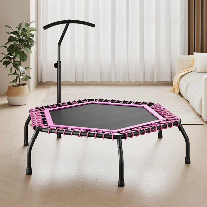 Image of LIFE IDEAS SPORT 48" Bungee Cords Hexagonal Trampoline Black/Pink unisex One size