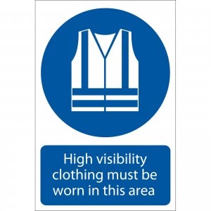 Image of Draper Hi Vis Clothing Must Be Worn In This Area Sign 200mm 300mm Standard